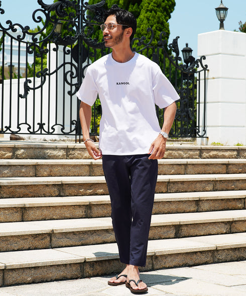 KANGOL / カンゴール 別注 コラボ ロゴ 刺繍 ビッグシルエット 半袖 Tシャツ |Tシャツ クルーネック メンズ ブランド 半袖 無地 カットソー