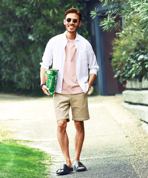 コーデュロイベージュ MODEL : GO 180cm 66kg Lsize