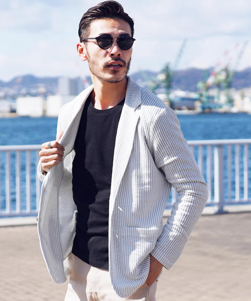 ホワイト×グレー MODEL : GO 180cm 66kg Lsize