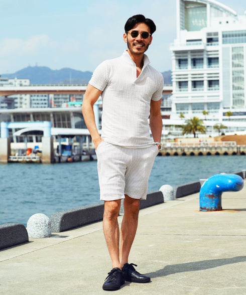 ホワイト×グレー MODEL : GO 180cm 66kg Lsize