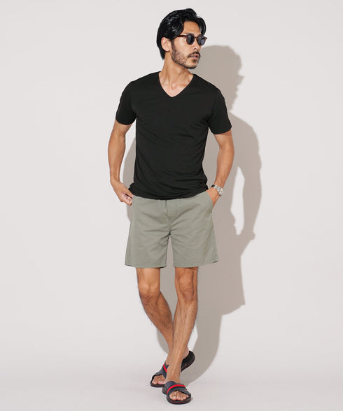 Vネック半袖Tシャツ