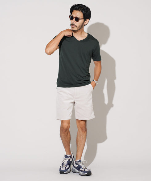 Vネック半袖Tシャツ
