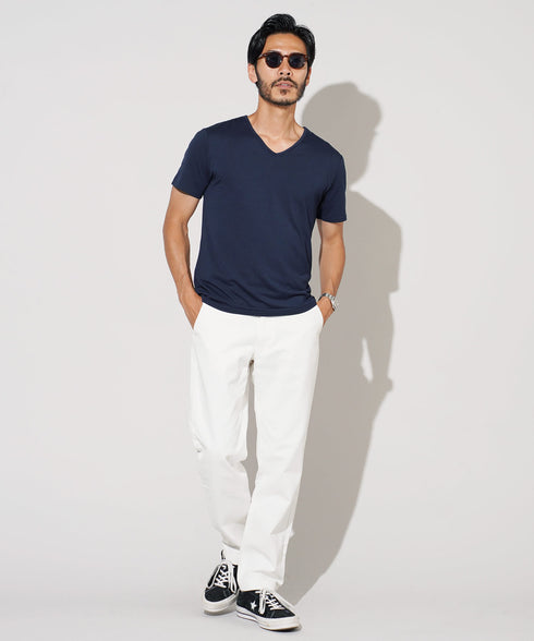 Vネック半袖Tシャツ