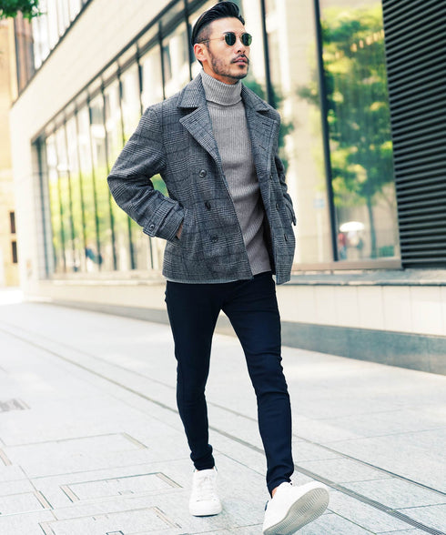 bミックスグレー(タートルネック) MODEL : GO 180cm 66kg Lsize