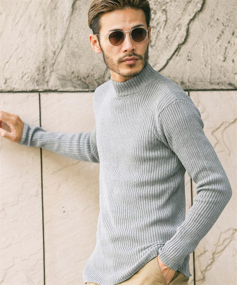 cミックスグレー(モックネック) MODEL : GO 180cm 66kg Lsize