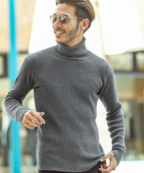 bミックスチャコール(タートルネック) MODEL : GO 180cm 66kg Lsize