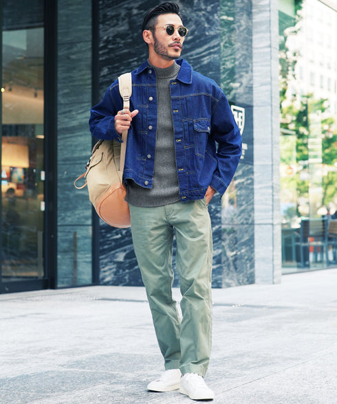 cミックスチャコール(モックネック) MODEL : GO 180cm 66kg Lsize