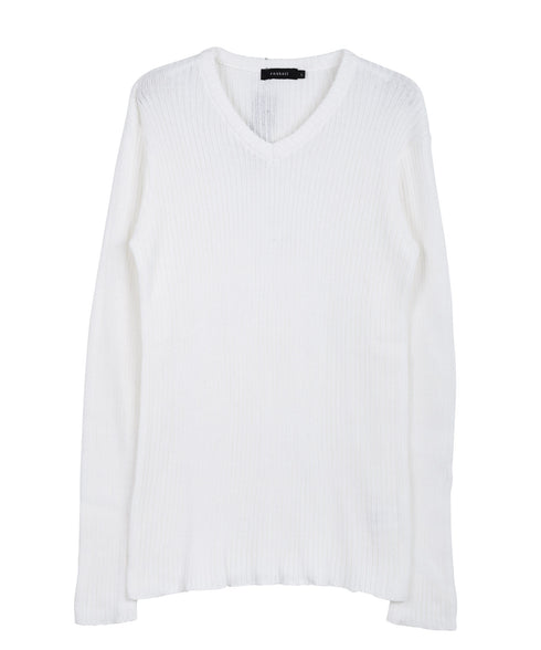 aオフホワイト(Vネック)