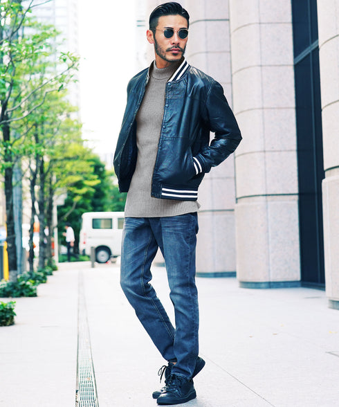 cグレージュ(モックネック) MODEL : GO 180cm 66kg Lsize