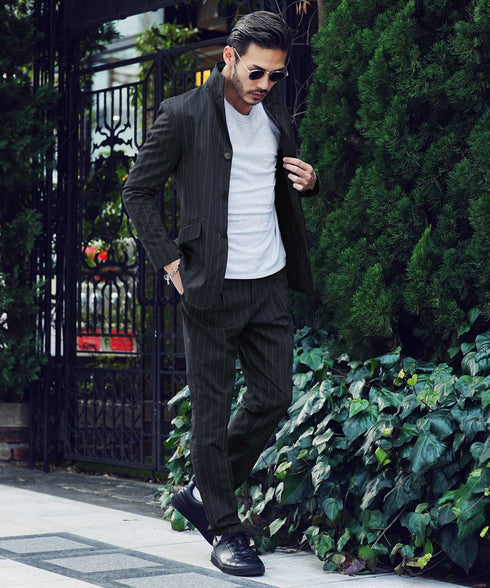 ネイビーストライプ MODEL : GO 180cm 66kg Lsize