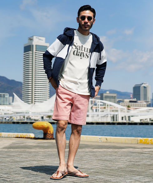 ネイビー1ライン MODEL : GO 180cm 66kg Lsize