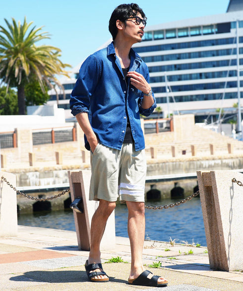 マルチパイルショーツ│メンズ 男性用 タオル素材 涼しい ひんやり UVカット ショートパンツ 短パン 旅行 リゾート ビーチ 海