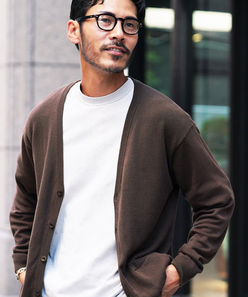 コットンカーディガン│トップス ニットカーデ 無地 長袖 レディース ユニセックス オーガニックコットン 綿 S M L XL 春 春服 秋 秋服 JIGGYSSHOP