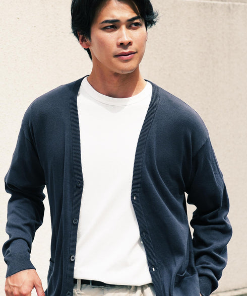 コットンカーディガン│トップス ニットカーデ 無地 長袖 レディース ユニセックス オーガニックコットン 綿 S M L XL 春 春服 秋 秋服 JIGGYSSHOP