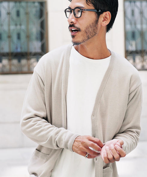 コットンカーディガン│トップス ニットカーデ 無地 長袖 レディース ユニセックス オーガニックコットン 綿 S M L XL 春 春服 秋 秋服 JIGGYSSHOP