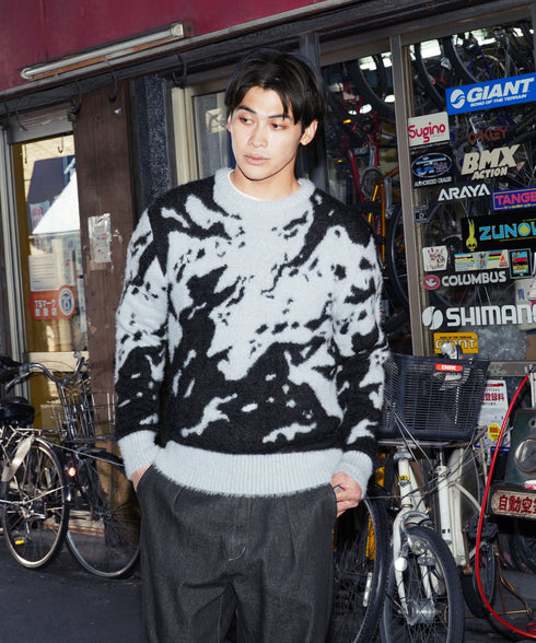 シャギーニット | あったか 柔らか メンズニット メンズセーター ニットセーター おしゃれ レディース 秋 秋服 冬 冬服 クルーネック シャギー ブラック グレー ホワイト ベージュ