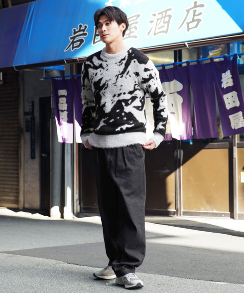 シャギーニット | あったか 柔らか メンズニット メンズセーター ニットセーター おしゃれ レディース 秋 秋服 冬 冬服 クルーネック シャギー ブラック グレー ホワイト ベージュ