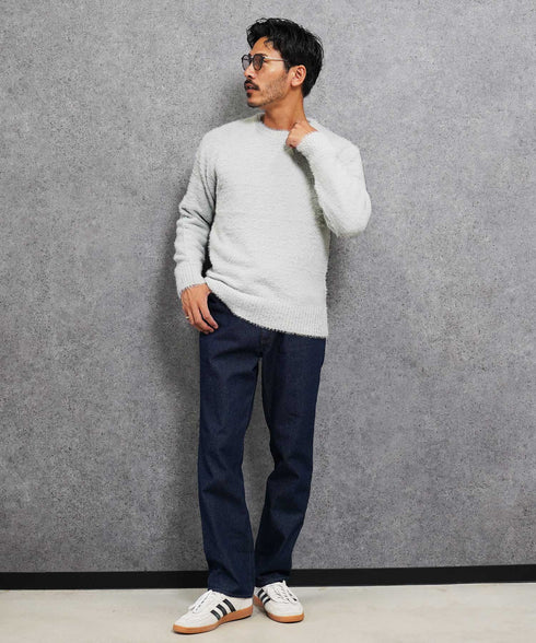 シャギーニット | あったか 柔らか メンズニット メンズセーター ニットセーター おしゃれ レディース 秋 秋服 冬 冬服 クルーネック シャギー ブラック グレー ホワイト ベージュ