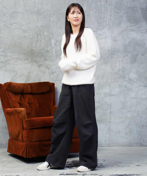 シャギーニット | あったか 柔らか メンズニット メンズセーター ニットセーター おしゃれ レディース 秋 秋服 冬 冬服 クルーネック シャギー ブラック グレー ホワイト ベージュ