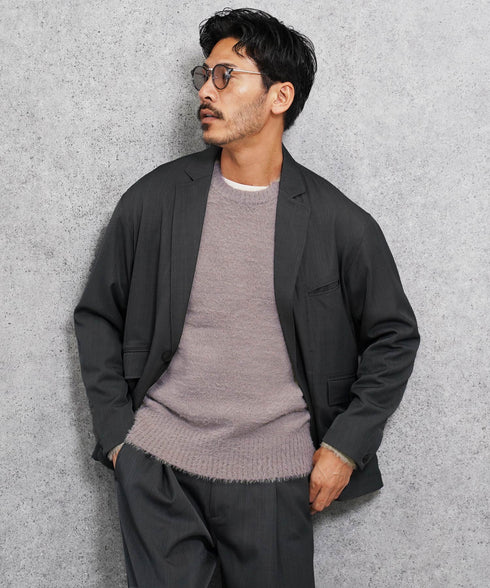 シャギーニット | あったか 柔らか メンズニット メンズセーター ニットセーター おしゃれ レディース 秋 秋服 冬 冬服 クルーネック シャギー ブラック グレー ホワイト ベージュ