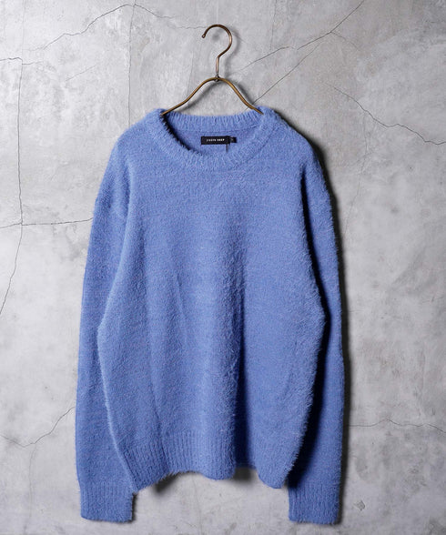 シャギーニット | あったか 柔らか メンズニット メンズセーター ニットセーター おしゃれ レディース 秋 秋服 冬 冬服 クルーネック シャギー ブラック グレー ホワイト ベージュ