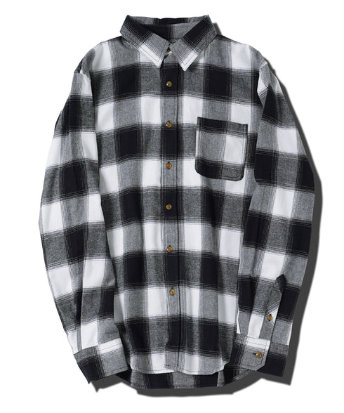 ネルチェックシャツ│メンズ シャツ 長袖 ネルシャツ 古着系 アメカジ系 大きいサイズ オンブレーチェック ブロックチェック