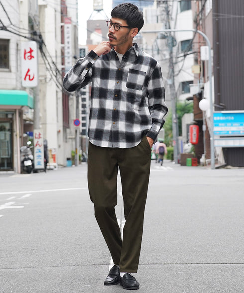 ネルチェックシャツ│メンズ シャツ 長袖 ネルシャツ 古着系 アメカジ系 大きいサイズ オンブレーチェック ブロックチェック