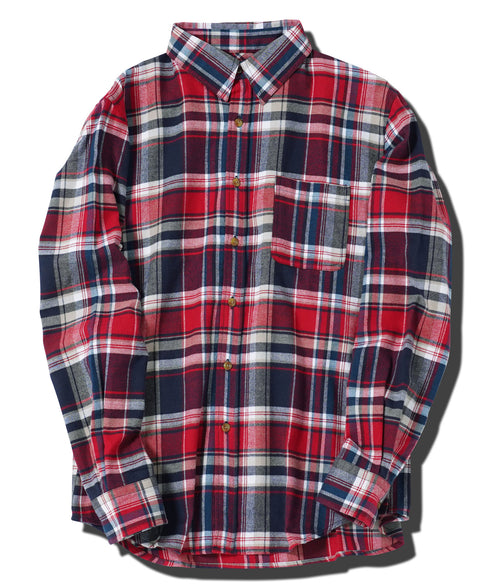 ネルチェックシャツ│メンズ シャツ 長袖 ネルシャツ 古着系 アメカジ系 大きいサイズ オンブレーチェック ブロックチェック