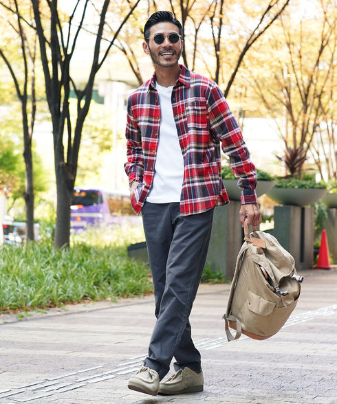 ネルチェックシャツ