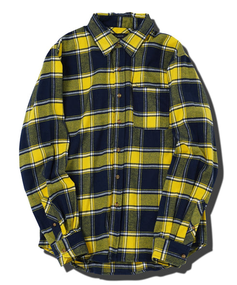 ネルチェックシャツ│メンズ シャツ 長袖 ネルシャツ 古着系 アメカジ系 大きいサイズ オンブレーチェック ブロックチェック
