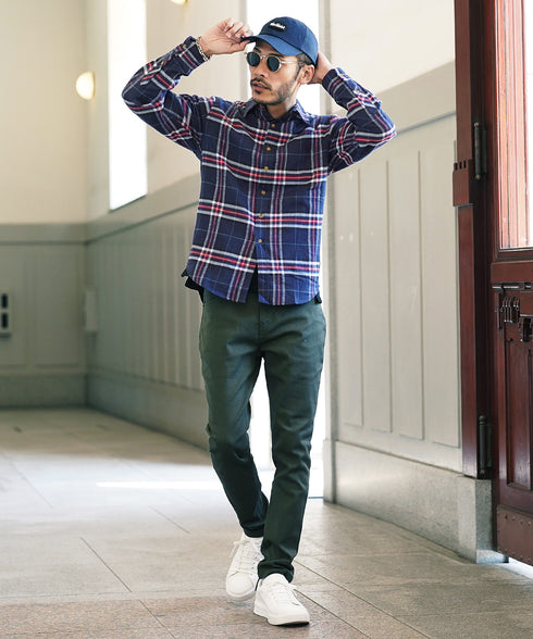 ネルチェックシャツ│メンズ シャツ 長袖 ネルシャツ 古着系 アメカジ系 大きいサイズ オンブレーチェック ブロックチェック