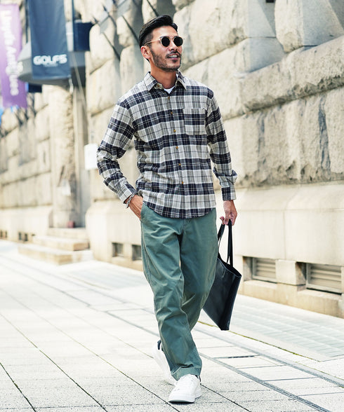 ネルチェックシャツ