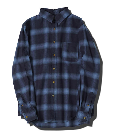 ネルチェックシャツ│メンズ シャツ 長袖 ネルシャツ 古着系 アメカジ系 大きいサイズ オンブレーチェック ブロックチェック