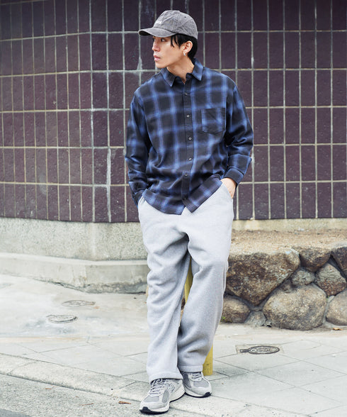 ネルチェックシャツ│メンズ シャツ 長袖 ネルシャツ 古着系 アメカジ系 大きいサイズ オンブレーチェック ブロックチェック