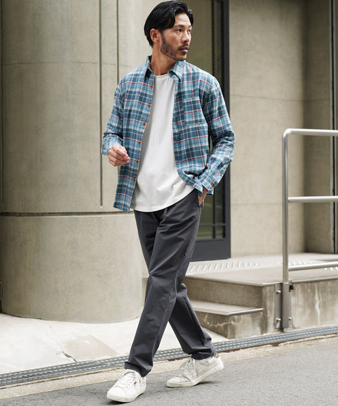 ネルチェックシャツ│メンズ シャツ 長袖 ネルシャツ 古着系 アメカジ系 大きいサイズ オンブレーチェック ブロックチェック