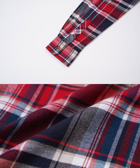 ネルチェックシャツ│メンズ シャツ 長袖 ネルシャツ 古着系 アメカジ系 大きいサイズ オンブレーチェック ブロックチェック