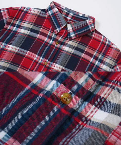 ネルチェックシャツ│メンズ シャツ 長袖 ネルシャツ 古着系 アメカジ系 大きいサイズ オンブレーチェック ブロックチェック