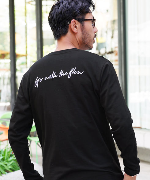 オーガビッツ コットン マルチ刺繍ロンT | Tシャツ 長袖 カットソー ロンティー ブランド おしゃれ ワンポイント 白Tシャツ クルーネック 服 秋服 秋 冬服 冬 春服 春 黒 白 ベージュ 【メール便】