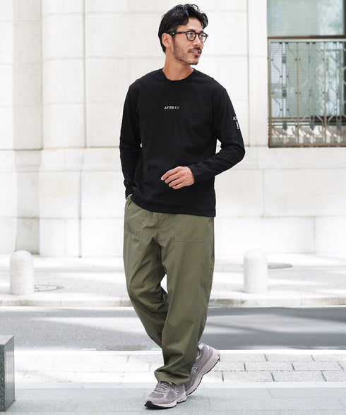 オーガビッツ コットン マルチ刺繍ロンT | Tシャツ 長袖 カットソー ロンティー ブランド おしゃれ ワンポイント 白Tシャツ クルーネック 服 秋服 秋 冬服 冬 春服 春 黒 白 ベージュ 【メール便】