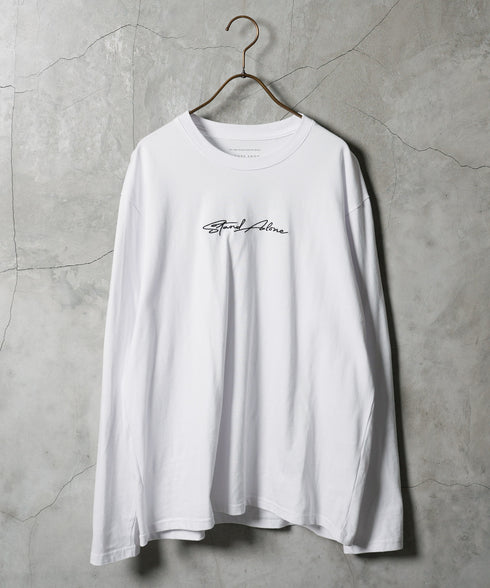 オーガビッツ コットン マルチ刺繍ロンT | Tシャツ 長袖 カットソー ロンティー ブランド おしゃれ ワンポイント 白Tシャツ クルーネック 服 秋服 秋 冬服 冬 春服 春 黒 白 ベージュ 【メール便】