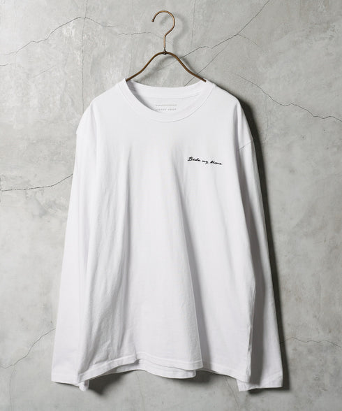 オーガビッツ コットン マルチ刺繍ロンT | Tシャツ 長袖 カットソー ロンティー ブランド おしゃれ ワンポイント 白Tシャツ クルーネック 服 秋服 秋 冬服 冬 春服 春 黒 白 ベージュ 【メール便】