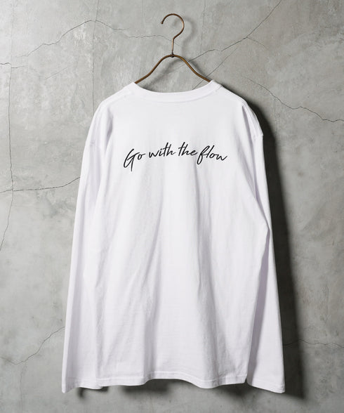 オーガビッツ コットン マルチ刺繍ロンT | Tシャツ 長袖 カットソー ロンティー ブランド おしゃれ ワンポイント 白Tシャツ クルーネック 服 秋服 秋 冬服 冬 春服 春 黒 白 ベージュ 【メール便】