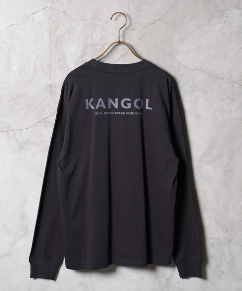 KANGOL / カンゴール 別注 コラボ オーバーサイズ 刺繍 ロゴ ロンT | ブランド クルーネックロンT 長袖Tシャツ クルーネック ロングtシャツ 無地 カットソー