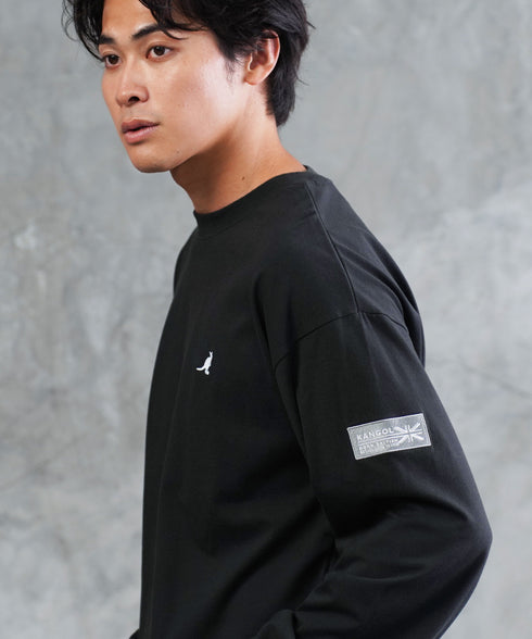 KANGOL / カンゴール 別注 コラボ オーバーサイズ 刺繍 ロゴ ロンT | ブランド クルーネックロンT 長袖Tシャツ クルーネック ロングtシャツ 無地 カットソー