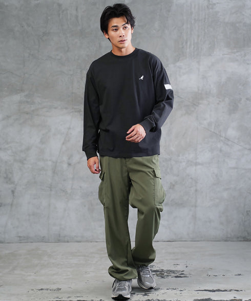 KANGOL / カンゴール 別注 コラボ オーバーサイズ 刺繍 ロゴ ロンT | ブランド クルーネックロンT 長袖Tシャツ クルーネック ロングtシャツ 無地 カットソー