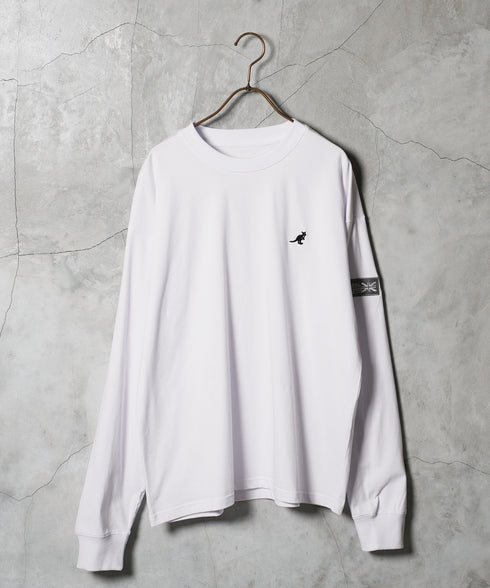 KANGOL / カンゴール 別注 コラボ オーバーサイズ 刺繍 ロゴ ロンT | ブランド クルーネックロンT 長袖Tシャツ クルーネック ロングtシャツ 無地 カットソー