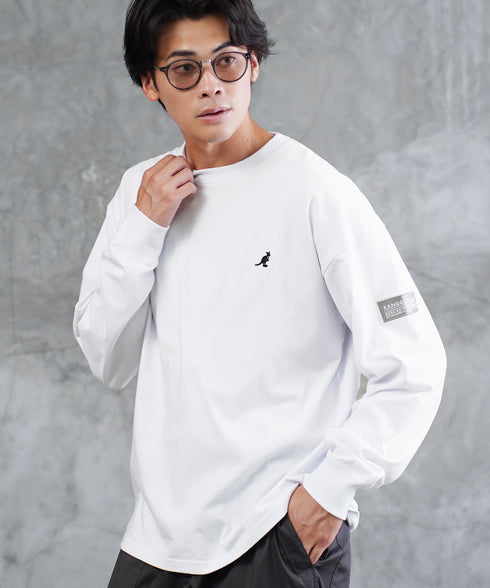 KANGOL / カンゴール 別注 コラボ オーバーサイズ 刺繍 ロゴ ロンT | ブランド クルーネックロンT 長袖Tシャツ クルーネック ロングtシャツ 無地 カットソー
