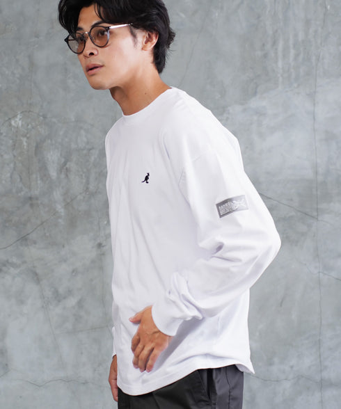 KANGOL / カンゴール 別注 コラボ オーバーサイズ 刺繍 ロゴ ロンT | ブランド クルーネックロンT 長袖Tシャツ クルーネック ロングtシャツ 無地 カットソー