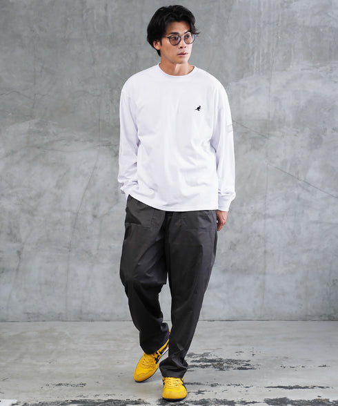 KANGOL / カンゴール 別注 コラボ オーバーサイズ 刺繍 ロゴ ロンT | ブランド クルーネックロンT 長袖Tシャツ クルーネック ロングtシャツ 無地 カットソー