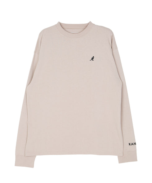 KANGOL / カンゴール 別注 コラボ オーバーサイズ 刺繍 ロゴ ロンT | ブランド クルーネックロンT 長袖Tシャツ クルーネック ロングtシャツ 無地 カットソー